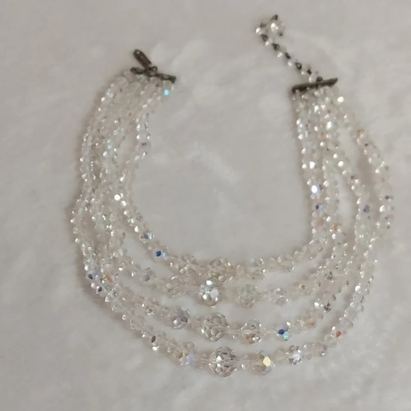 Vintage Aurora Borealis 4 Strand Necklace - Picture 5 of 11